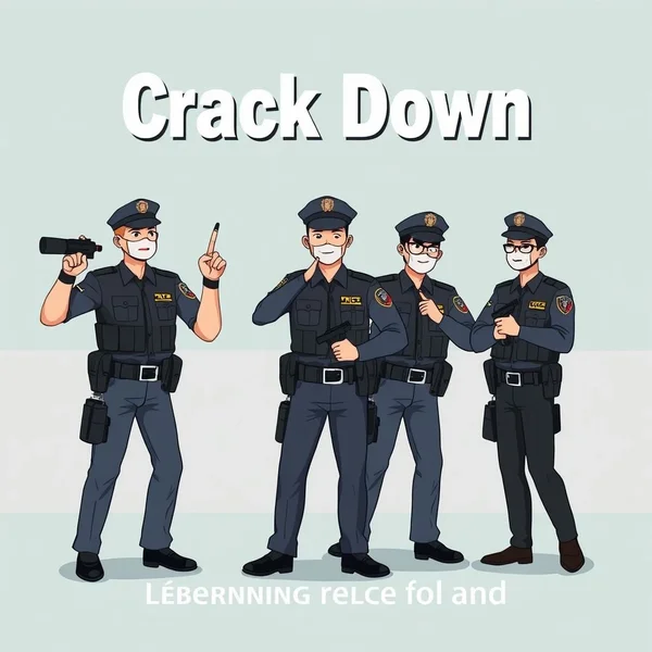 Image showing authority figures or rules being enforced, illustrating the concept of "crack down"