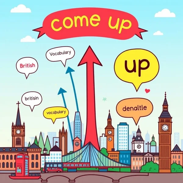 Illustration of the phrasal verb 'come up' in various contexts
