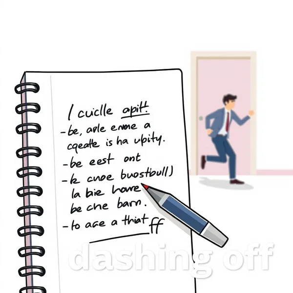 Understanding the phrasal verb Dash off