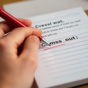 فهم الفعل المركب Cross out: المعنى والاستخدام وأمثلة عملية