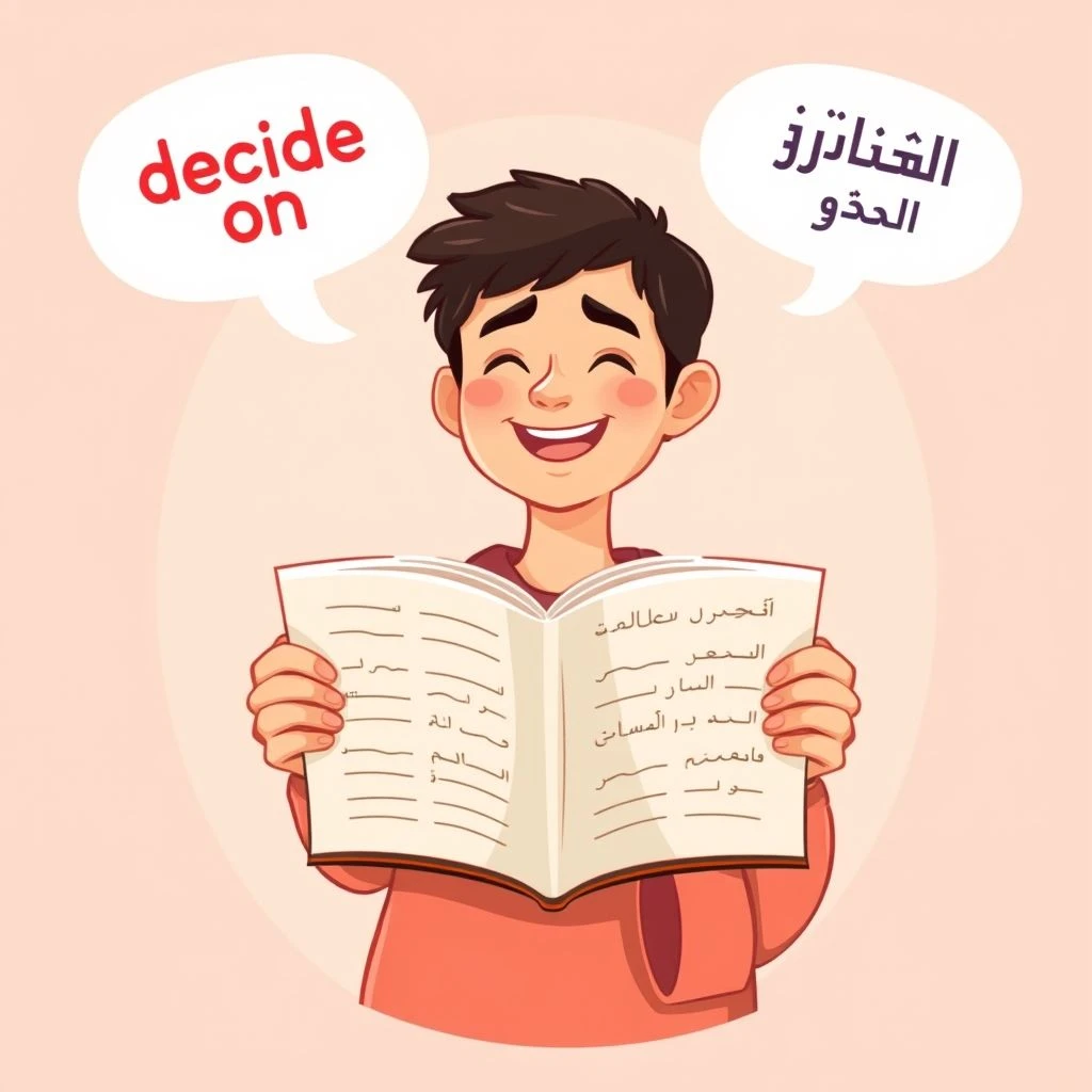 Decide on فهم الفعل المركب والمعنى والاستخدام للتمييز بين الخيارات