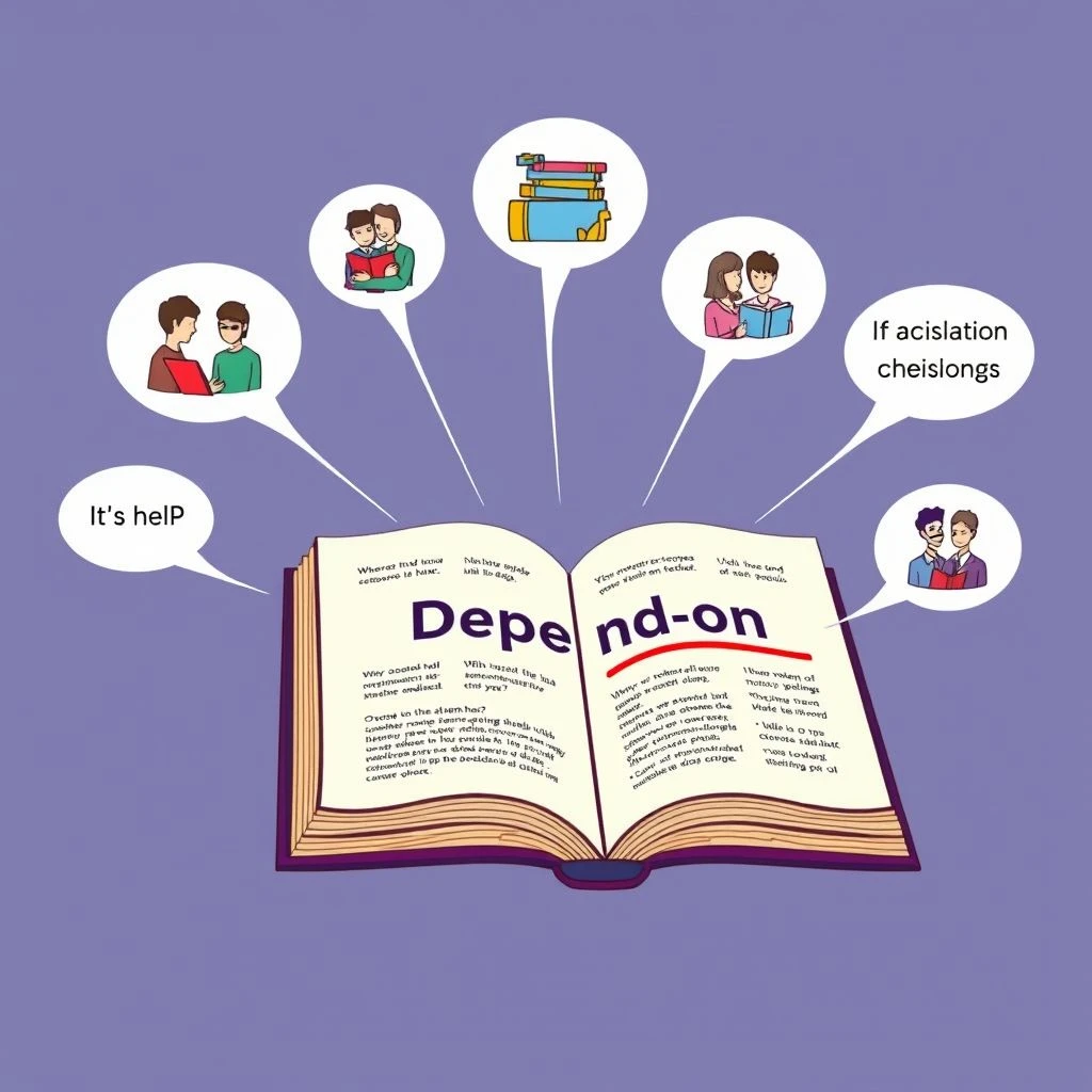 Depend on ความหมายและการใช้งานวลีกริยาในภาษาอังกฤษ