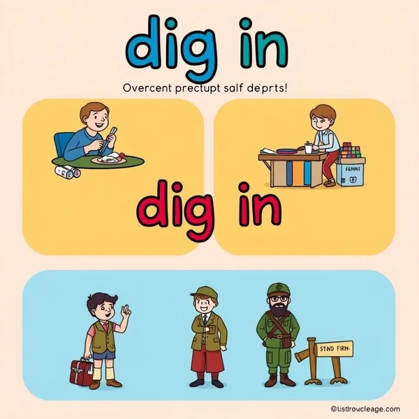 Comprendre le Verbe à Particules Anglais Dig in
