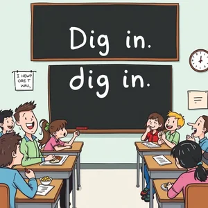 Dig in: Die Bedeutung des Phrasal Verbs Dig in – Bedeutungen, Verwendung & Beispiele