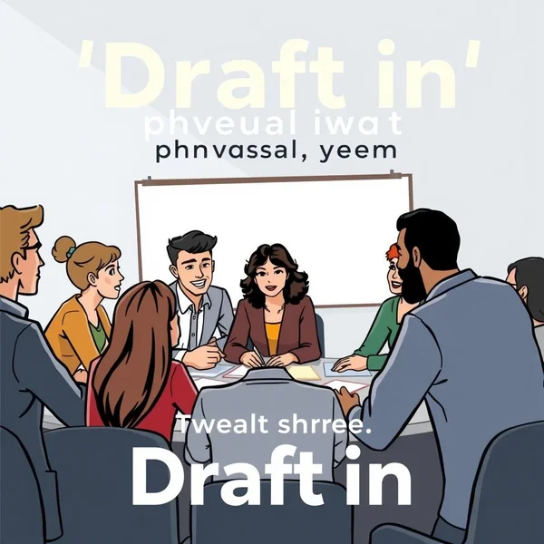 Bild, das zeigt, wie Menschen zu einem Treffen gerufen werden, um die Bedeutung von "Draft in" zu veranschaulichen