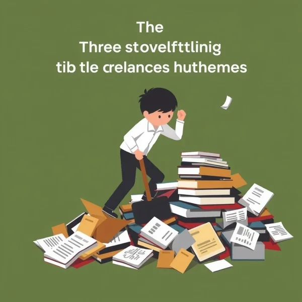 Image showing someone trying to Dig out information from a pile of books or a box