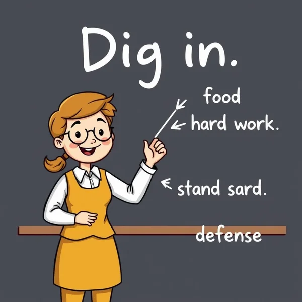 Understanding the English Phrasal Verb Dig in