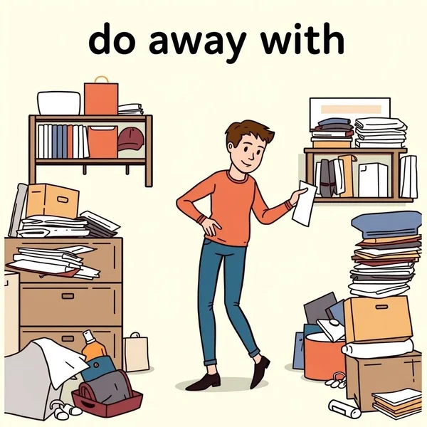 Image showing how to use the phrasal verb "do away with"