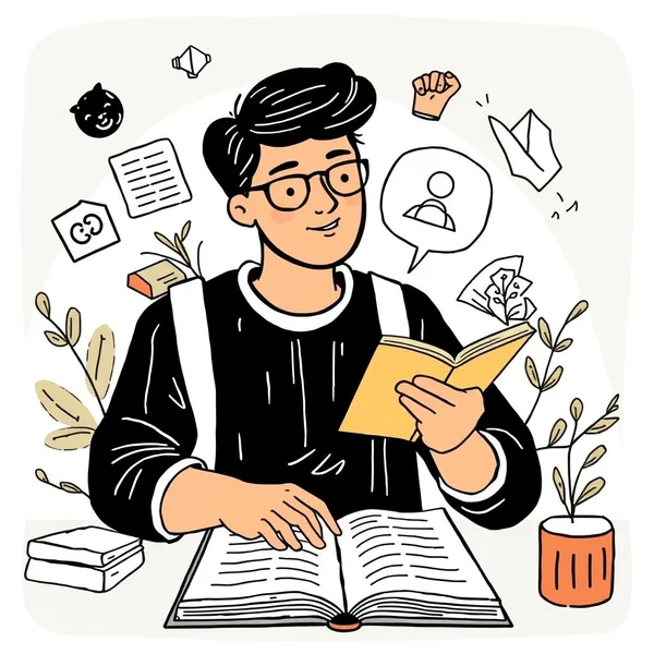 Image montrant quelqu'un accédant à des ressources, avec le titre : Comprendre le verbe à particule "Draw on"