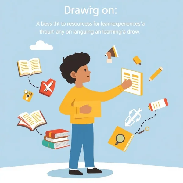 자원에 접근하는 사람의 이미지, 제목: 구동사 "Draw on" 이해하기
