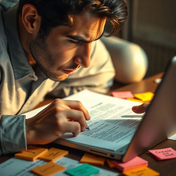 Image showing someone carefully preparing a document, illustrating the phrasal verb 'draw up'
