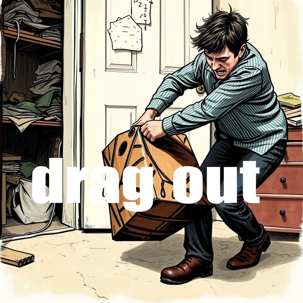 فهم الفعل المركب Drag out واستخداماته المتعددة
