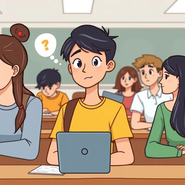 Image illustrating someone leaving a school, with the caption: Understanding the meaning of Drop out of to improve English fluency