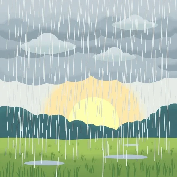 雨が弱まるか、誰かがリラックスしている様子を示すイラスト、「Ease Off」の概念を示しています。