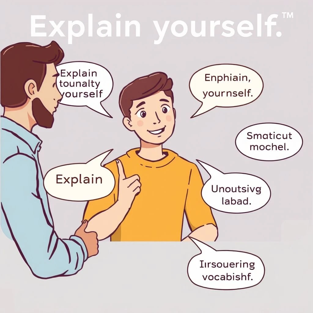 فهم الفعل المركب: Explain yourself بوضوح في الإنجليزية