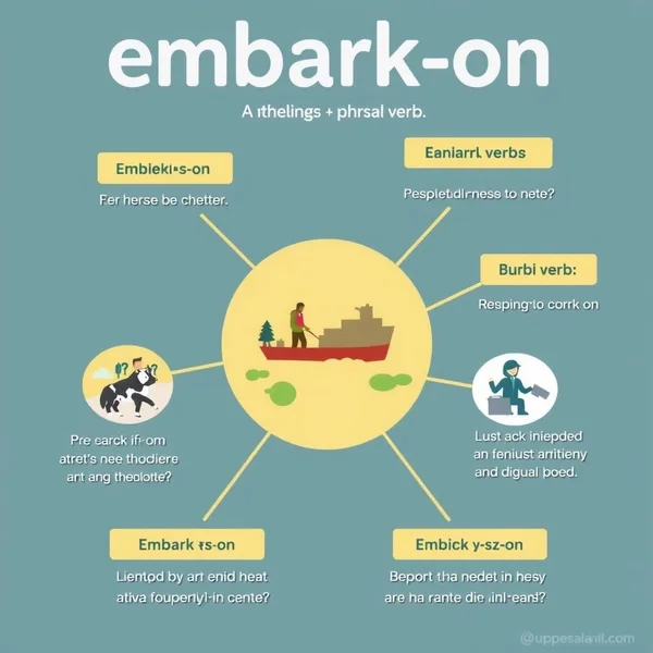 구동사 embark on의 사용을 위한 시각적 안내