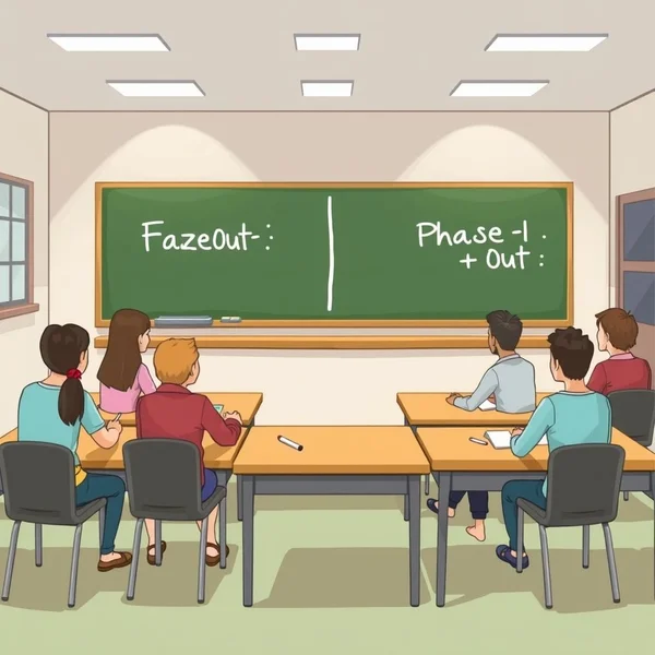 Afbeelding die een pad toont dat geleidelijk verdwijnt, getiteld: Begrijpen van Faze Out