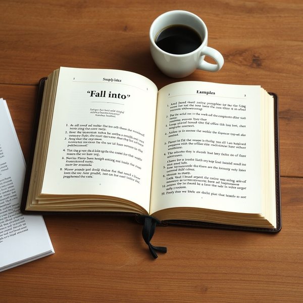 صورة توضح الاستخدامات الشائعة للفعل المركب Fall into