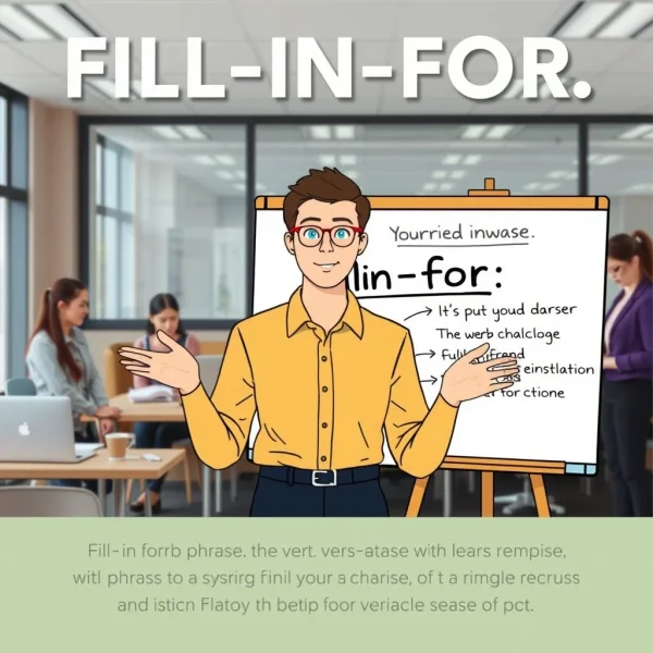 Comprendre le verbe à particule Fill in for