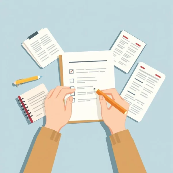 A person using a pen to Fill in a document
