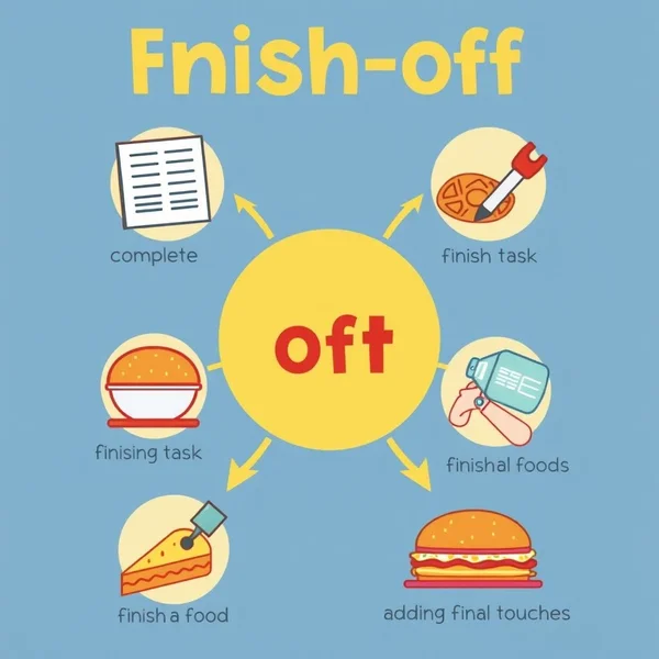 Una guida visiva per comprendere il verbo frasale "Finish off" e le sue applicazioni