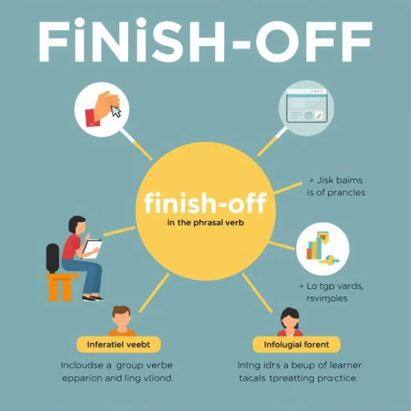 Een visuele gids voor het begrijpen van het frazale werkwoord "Finish off" en de toepassingen ervan