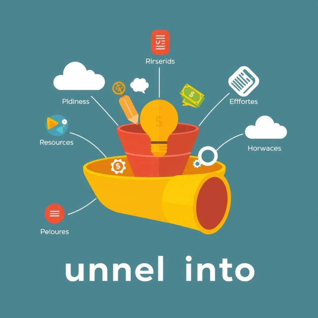 فهم الفعل المركب Funnel Into: المعنى والاستخدام والأمثلة