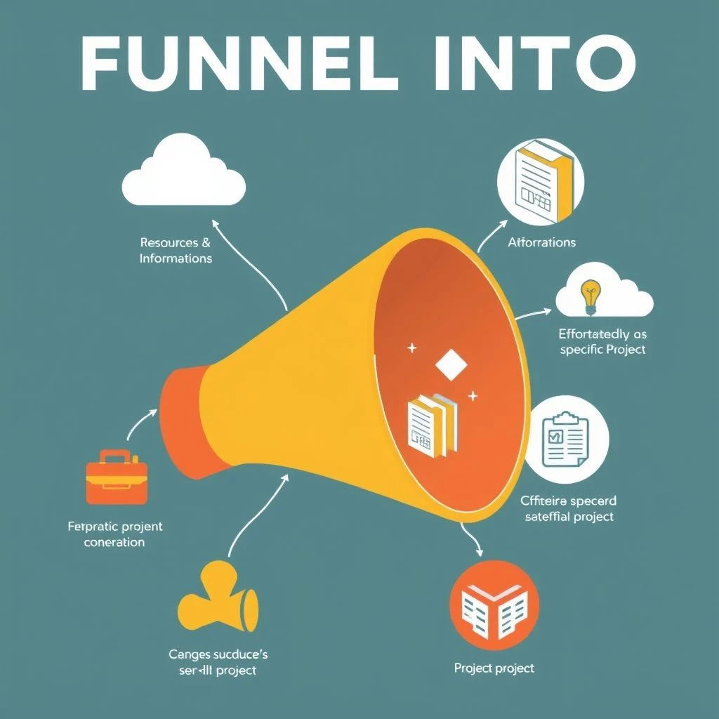 Funnel Into: Bedeutung, Verwendung und Beispiele für Englischlerner