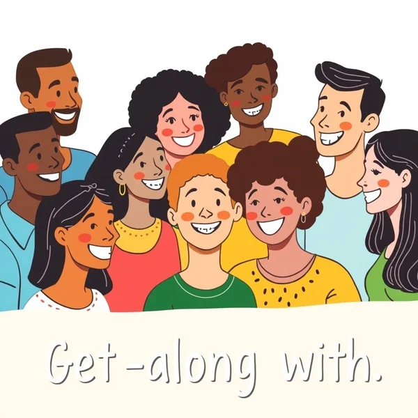 Vrienden die glimlachen, illustreren het concept van "Get along with"