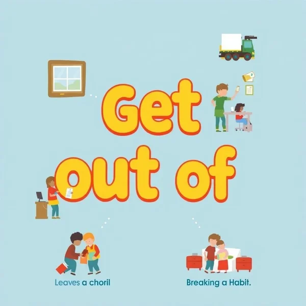 Ilustrasi untuk memahami kata kerja phrasal Get out of