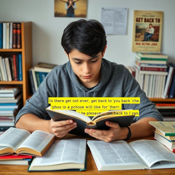 Gambar seorang siswa yang belajar tentang kata kerja frasa 'get back to'