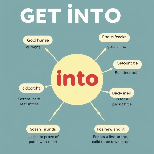 展示短语动词“get into”各种含义的图片
