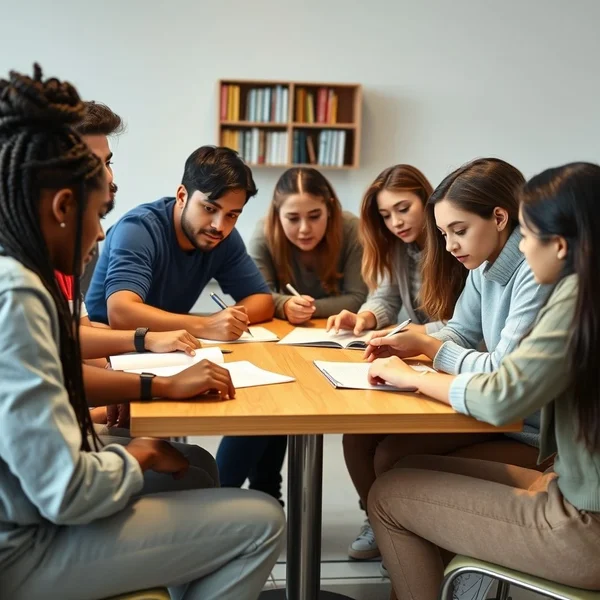 Image depicting students focused on their books, illustrating the commitment to "Get down to" studying